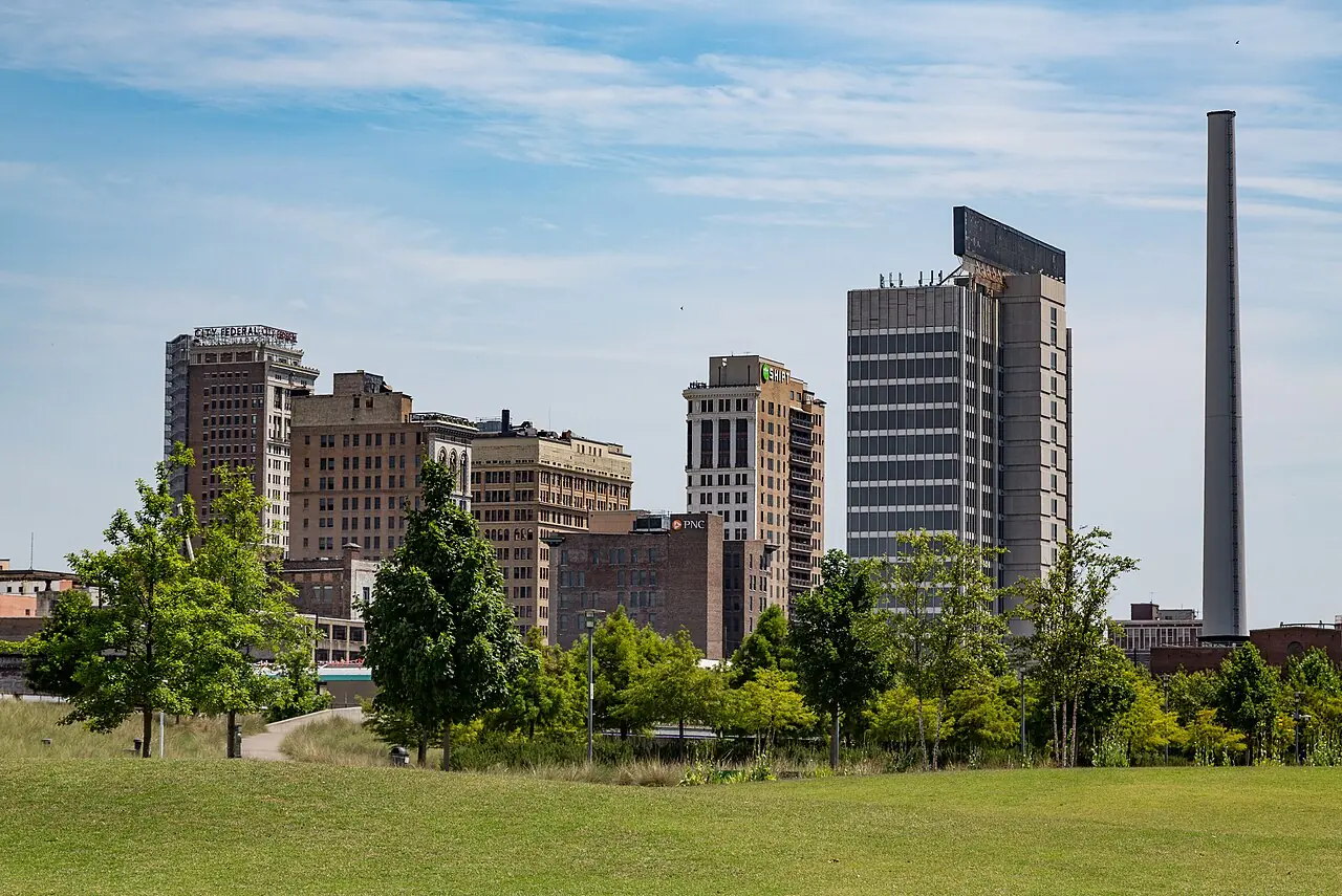 Birmingham skyline viewed from Railroad Park, Alabama