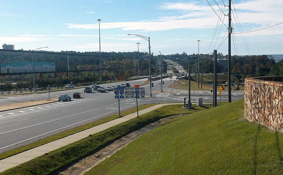 Roads near I-10, US 90 and US 98 in Daphne, Alabama