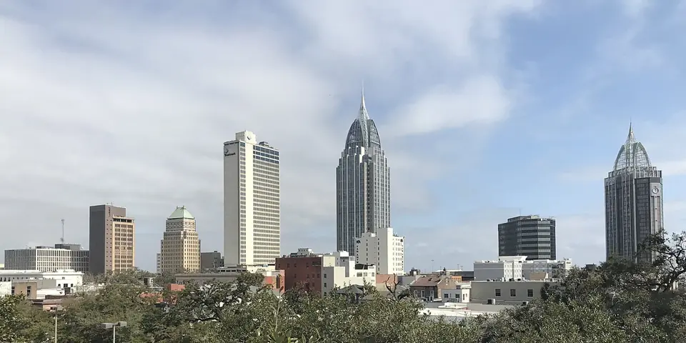 Skyline of Mobile, Alabama, including the RSA Battle House Tower